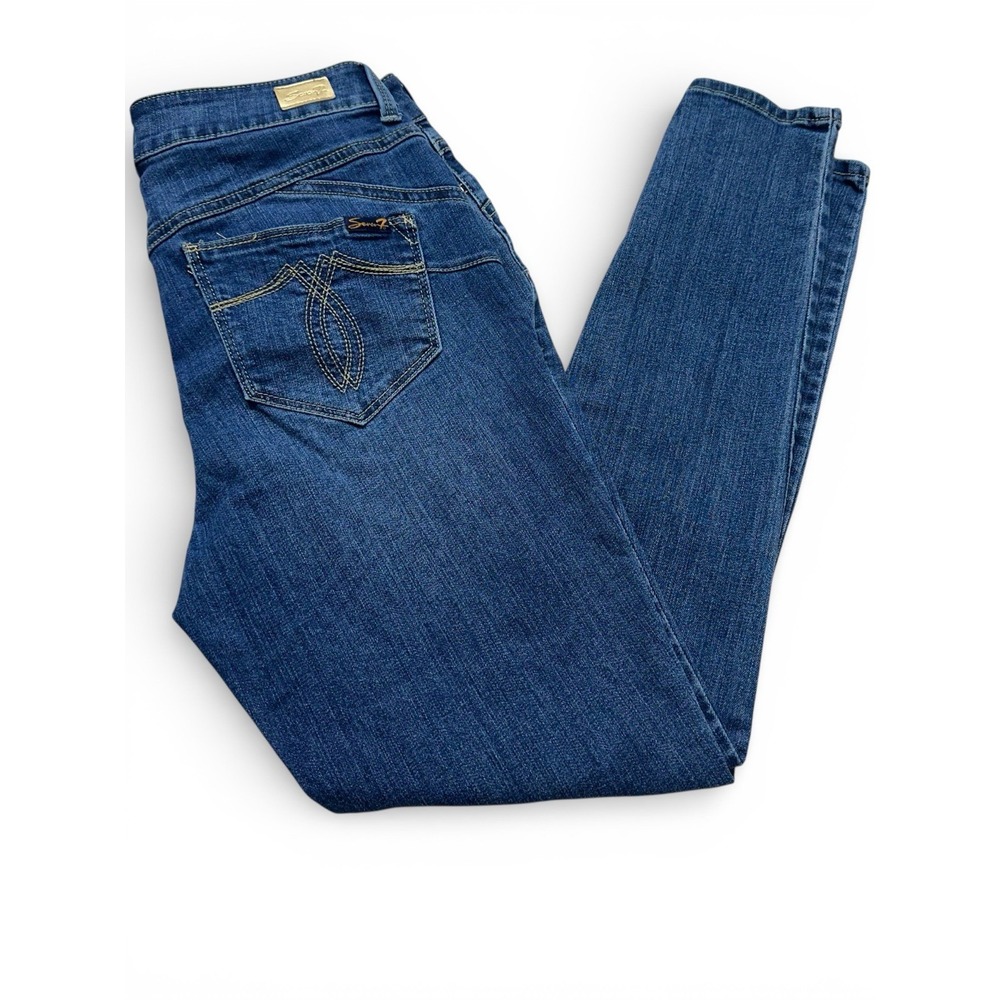 Seven7 Booty Shaper Legging Womens Dark Wash Stretch Denim Jeans Size 8‎